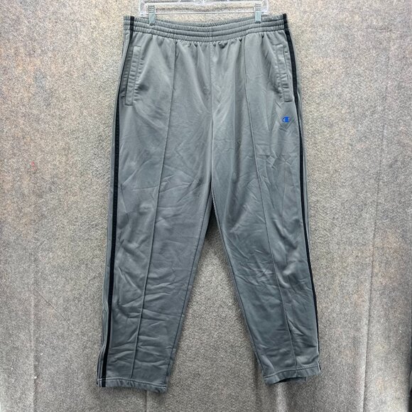Champion Sweatpants Mens Large Gray Athletic Training Gym Elastic Waist Pleated - Picture 1 of 11
